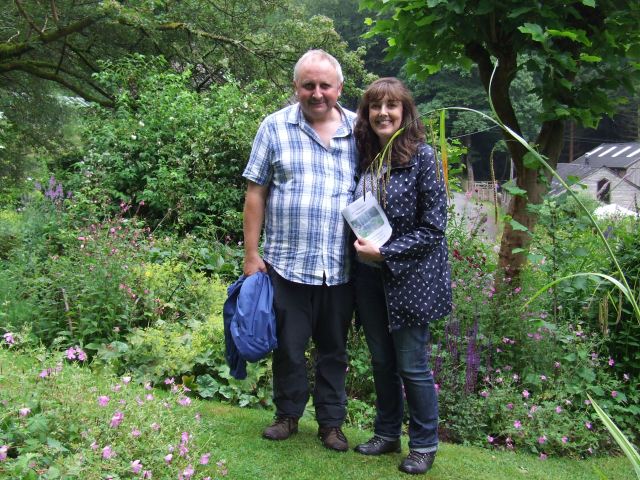 Kenneth and Deirdre by the rose bed
