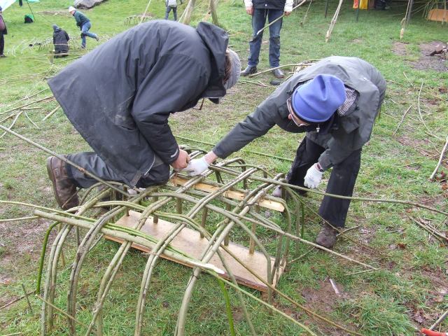 Mick helping Sue get a diagonal in place